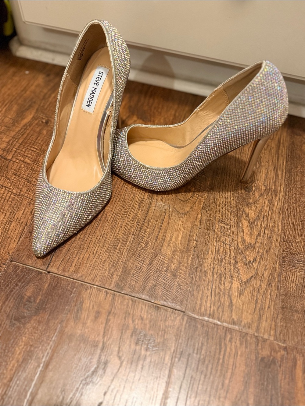 Steve Madden Iridescent Crystal Pointed Pumps - Multicolor Sparkle